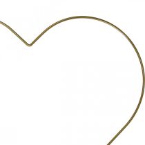 Anneau métal forme coeur, décoration à suspendre métal, anneau déco doré L32,5cm 3pcs