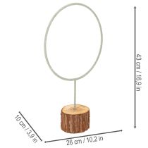 Article Anneau décoratif en métal sur un support en bois pour décoration de table, 43 cm