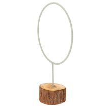 Article Anneau décoratif en métal sur un support en bois pour décoration de table, 43 cm