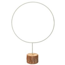 Article Anneau décoratif rond sur base en bois et métal, pour fleurs séchées, 52 cm