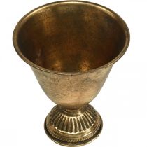 Article Bol métal gobelet décoration métal doré aspect antique H16cm