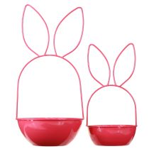 Article Pot de fleurs de Pâques décoratif, lapin, panier en métal pour intérieur/extérieur, 33 cm