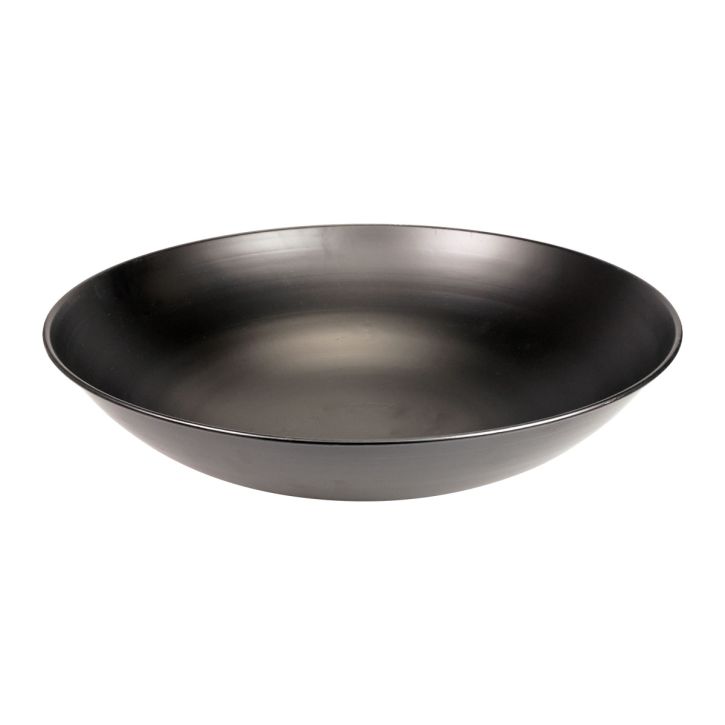 Bol décoratif en métal bol rond en métal noir avec socle Ø40cm