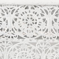 Article Bols en métal à motif dentelle, récipient décoratif, carré, style shabby chic, blanc, 27 x 23 x 19 cm, hauteur 13,5 cm, lot de 3