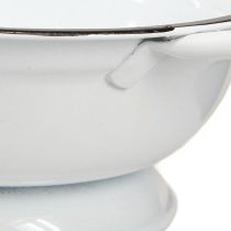 Article Bol décoratif en métal, blanc et noir, Ø 16,5 cm, H 6,5 cm, lot de 4