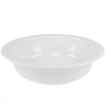Article Bol en métal blanc aspect émail Ø36cm H9,5cm