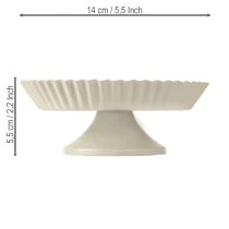 Article Assiette déco Petit plateau sur pied Métal Gris clair Ø14cm 2pcs