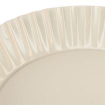 Article Assiette décorative rétro grise en métal avec base en métal Ø24cm 2pcs