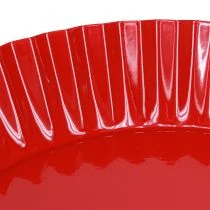 Article Assiette sur pied Plateau déco rétro Métal Rouge Ø24cm 2pcs