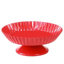 Article Assiette décorative en métal rouge petite avec base en métal Ø14cm 2 pcs