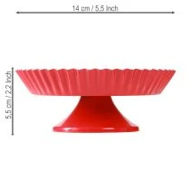 Article Assiette déco Petit plateau sur pied Métal Rouge Ø14cm 2pcs
