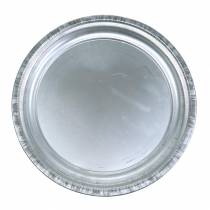 Article Assiette décorative métal argenté brillant Ø34cm H3cm