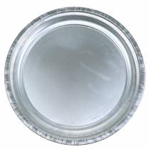 Assiette décorative métal argenté brillant Ø36cm H3cm