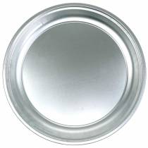 Article Plaque métal basic argent brillant Ø45,5cm H4cm