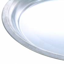Article Plaque métal basic argent brillant Ø45,5cm H4cm