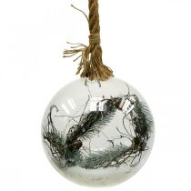 Boule LED neige sapin intérieur Ø20cm 40L blanc chaud temporisateur