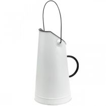 Article Pichet métal déco, pot à lait blanc, noir H30cm