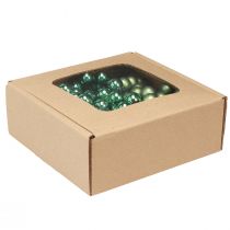 Article Mini boules de sapin de Noël verre sur fil vert Ø1,5cm 140 pcs