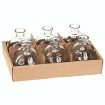 Article Mini vases en verre bombés teintés bleu Ø7,5cm H9cm 6pcs