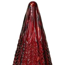 Article Mini sapin de Noël en verre LED rouge vert marron 18 cm 3 pièces