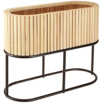 Article Mini jardinière surélevée ovale en bois 50×20cm H40cm