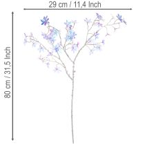 Article Branche fleurie artificielle à fleurs irisées, 80 cm