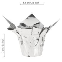 Article Mini jardinière argent emballage cadeau Ø4,5cm H7cm 8 pcs