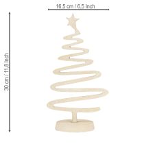 Article Mini sapin de Noël en métal, argile beige optique, H30cm