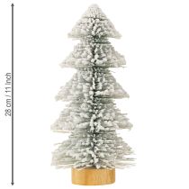 Article Mini sapin de Noël illuminé LED sapin avec neige 28cm