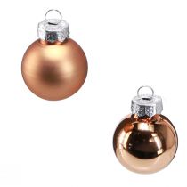 Article Mini boules de sapin de Noël en verre doré Ø2,5cm 22 pcs