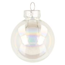 Article Mini boules de Noël en verre irisé transparent 4 cm 24 pcs
