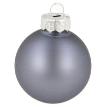 Article Mini boules de Noël en verre bleu mat métallisé Ø4cm 24 pcs
