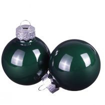 Article Mini boules de Noël verre émail vert Ø3cm 22 pcs