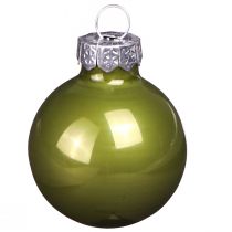 Article Mini boules de Noël en verre mélange vert clair Ø3cm 22 pcs