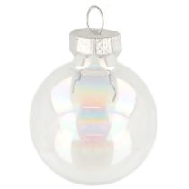 Article Mini boules de Noël boules en verre irisées transparentes 3 cm 22 pièces