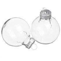 Article Mini boules de Noël en verre rétro transparent Ø3cm 22 pcs