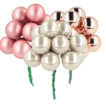 Article Mini boules de Noël en verre rose crème Ø25mm 140 pcs