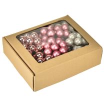 Article Mini boules de Noël en verre rose crème Ø25mm 140 pcs