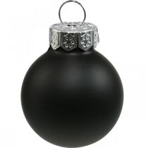 Article Mini boules de Noël verre noir brillant/mat Ø2,5cm 24 pcs