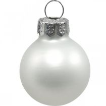 Article Mini boules de Noël verre blanc brillant/mat Ø2,5cm 24 pcs