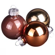 Article Mini boules de Noël verre mix doré marron Ø3,5cm 22 pcs