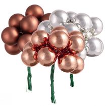 Article Mini boules de Noël fil d&#39;abricot argenté Ø25mm 140 pcs