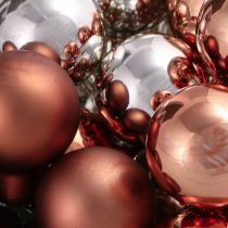 Article Mini boules de Noël fil d&#39;abricot argenté Ø25mm 140 pcs