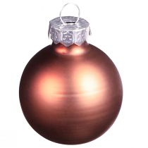 Article Mini boules de Noël verre abricot argent Ø3cm 22 pcs