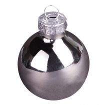 Article Mini boules de Noël verre abricot argent Ø3cm 22 pcs