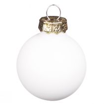 Article Mini boules de Noël en verre émaillé blanc Ø3cm 22 pcs