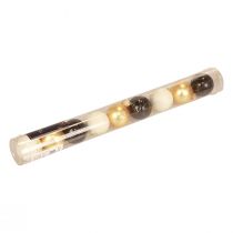 Article Mini boules de Noël verre blanc noir or Ø3cm 9pcs