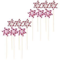 Article Mini Moulin à Vent Coccinelle Décoration Blanc Lilas Ø8cm 12 Pcs