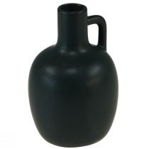 Article Mini vase en céramique noir mat avec anse Ø9cm H14,5cm
