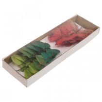 Article Mini papillon sur fil rouge, vert 6,5cm 12 pcs